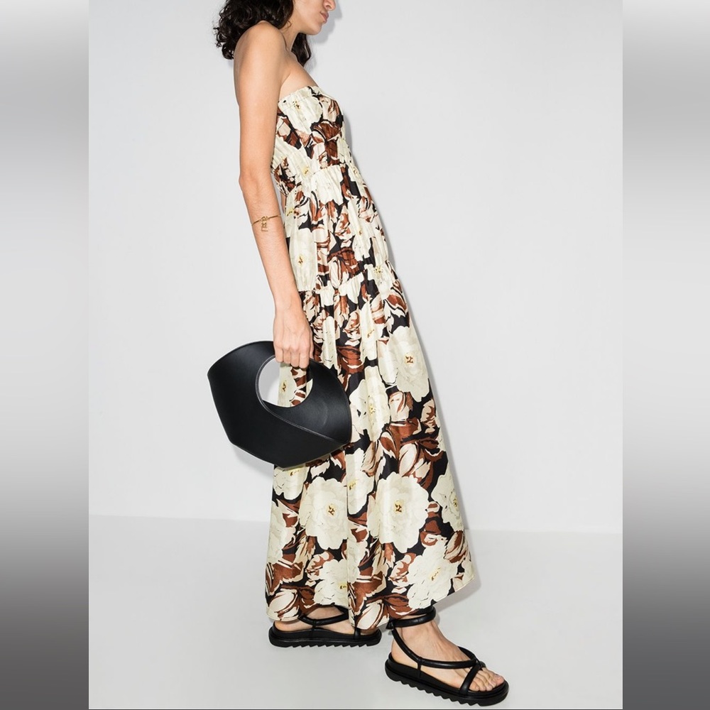 SIR the label Strapless Silk Floral Dress